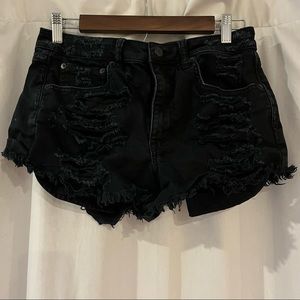 Black Denim Shorts